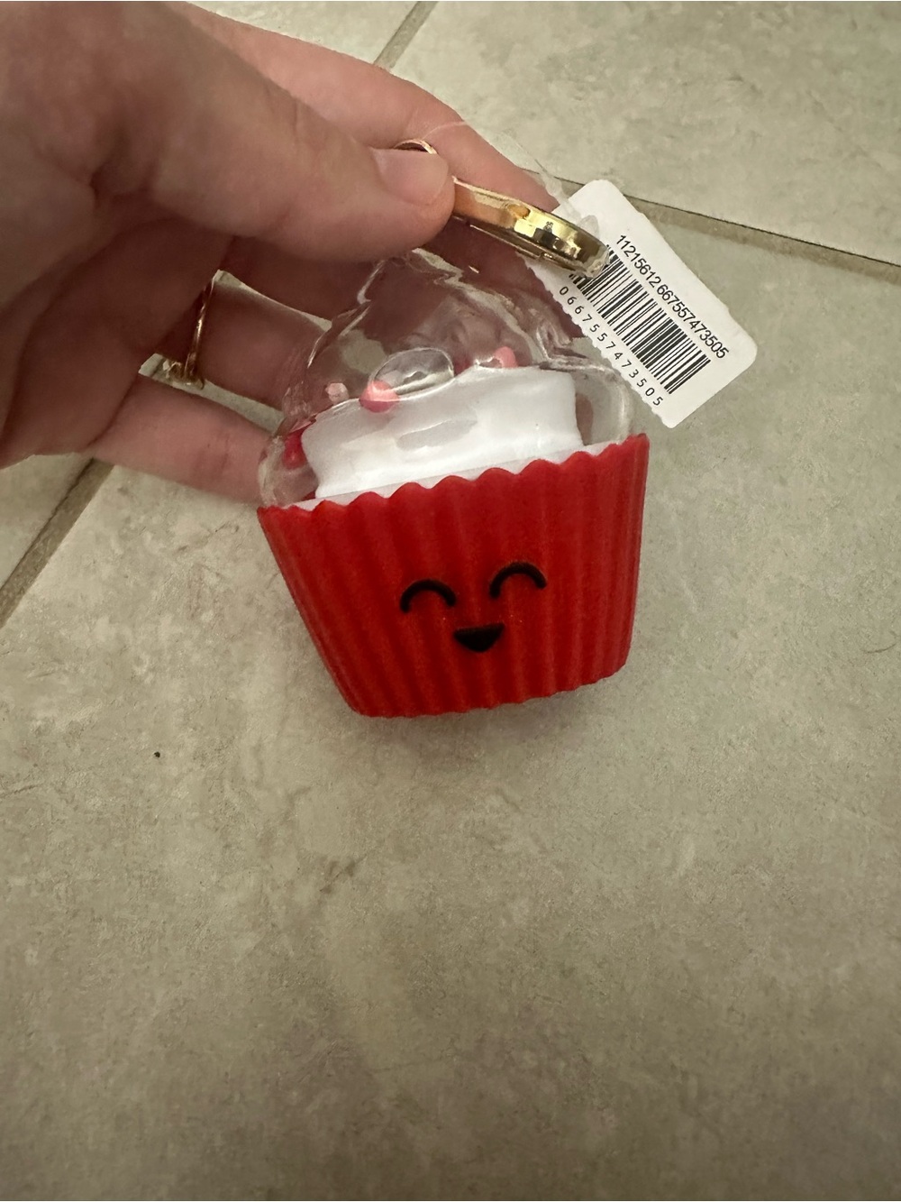New bath and body works Red Smiling Cupcake germ x holder